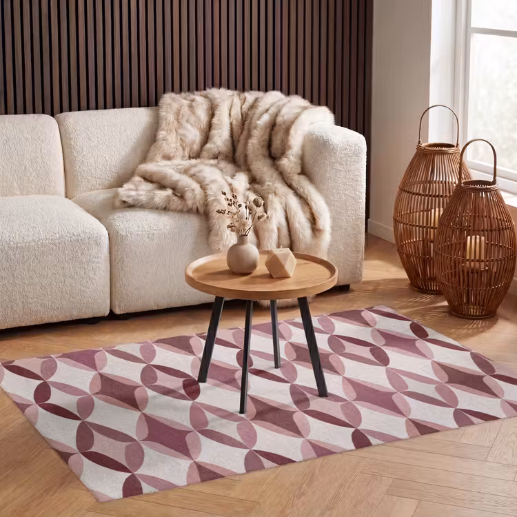 Ovaal - Textuur - Roze Vloerkleed Rechthoek klein 1091 -atmosphere_sfeer2_global