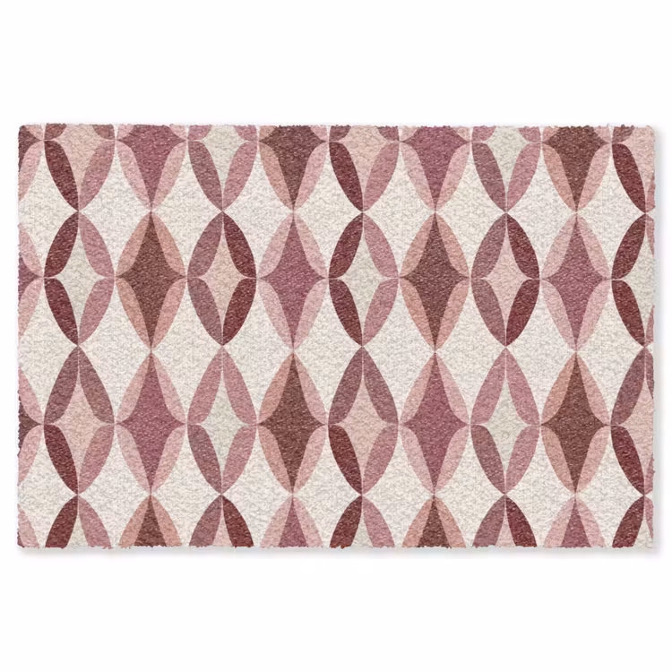 Ovaal - Textuur - Roze Vloerkleed Rechthoek klein 1091 -3d