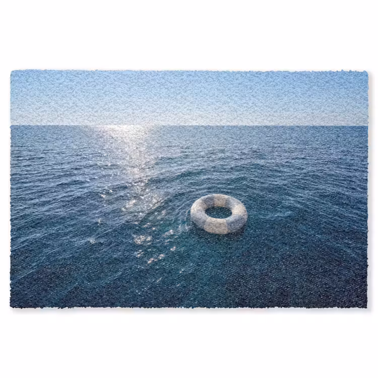 Oceaan - Zwemband - Horizon Vloerkleed Rechthoek klein -3d
