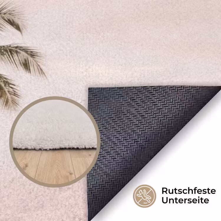 Palmbomen - Zonsondergang - Roze Vloerkleed Rechthoek klein -uniquesellingpoint_antislip_DE_DE