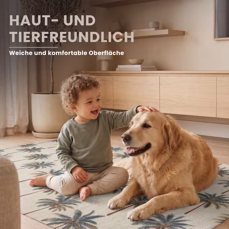 Palmbomen - Tropisch - Groen Vloerkleed Rechthoek klein 1091 -uniquesellingpoint_USP_zachtDE_DE