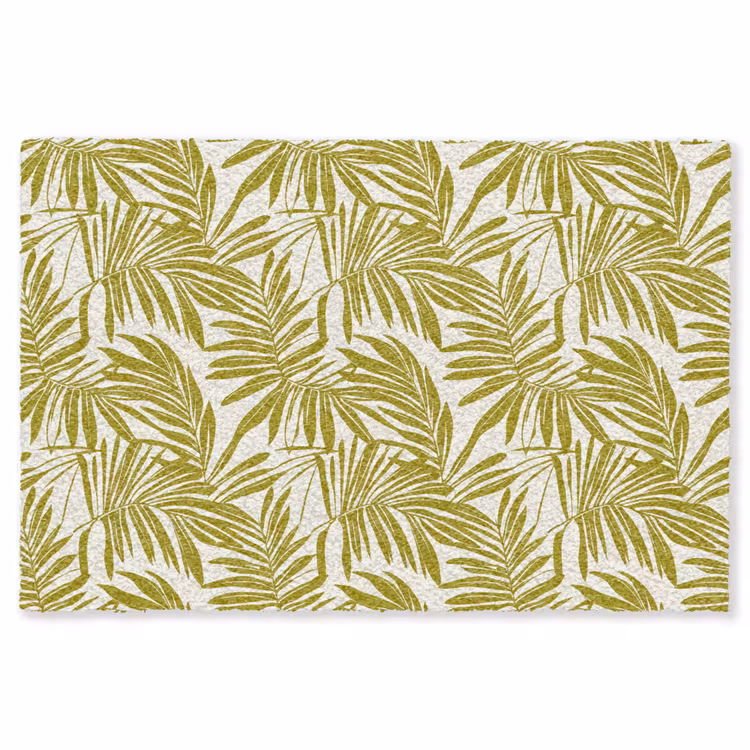 Palmblad - Patroon - Groen Vloerkleed Rechthoek klein 1091 -3d