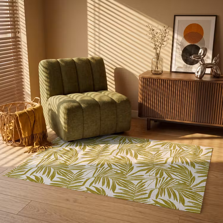 Palmblad - Patroon - Groen Vloerkleed Rechthoek klein 1091 -atmosphere_sfeer1_global