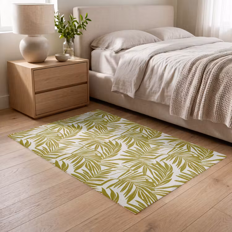 Palmblad - Patroon - Groen Vloerkleed Rechthoek klein 1091 -atmosphere_sfeer3_global
