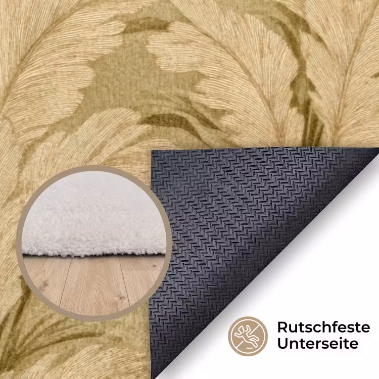 Palmbladeren - Klassiek - Groen Vloerkleed Rechthoek klein 1091 -uniquesellingpoint_antislip_DE_DE
