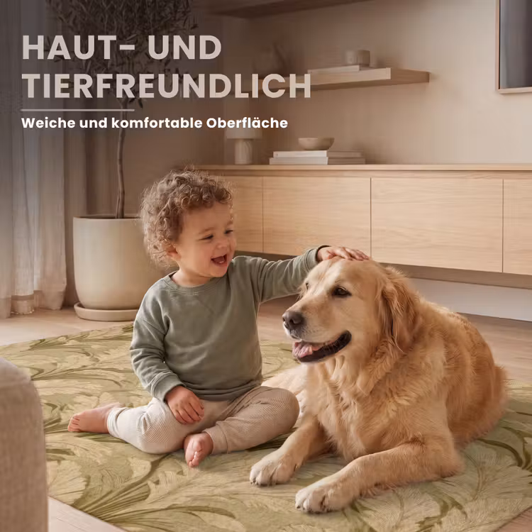 Palmbladeren - Klassiek - Groen Vloerkleed Rechthoek klein 1091 -uniquesellingpoint_zacht_DE