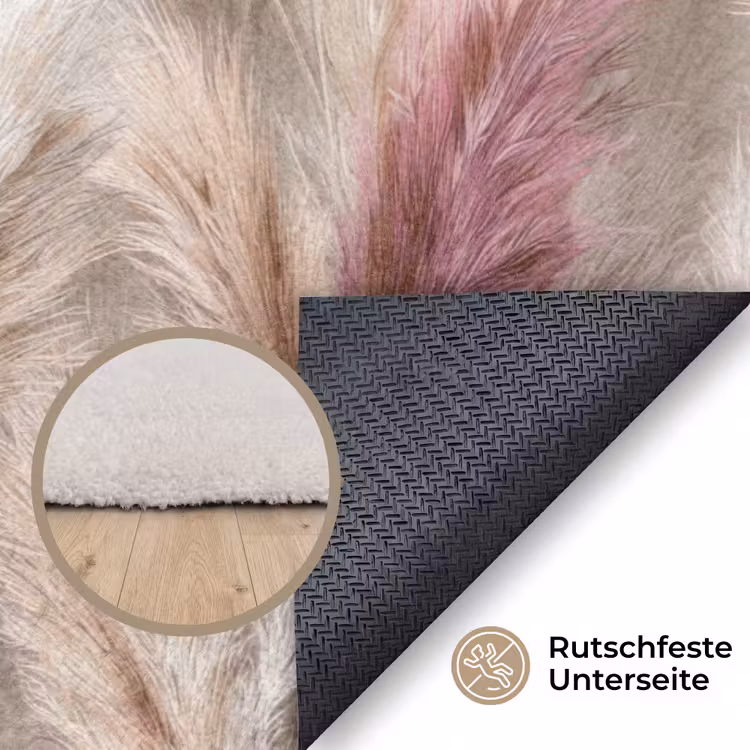 Pampasgras - Pluizig - Kleurrijk Vloerkleed Rechthoek klein 1091 -uniquesellingpoint_antislip_DE_DE