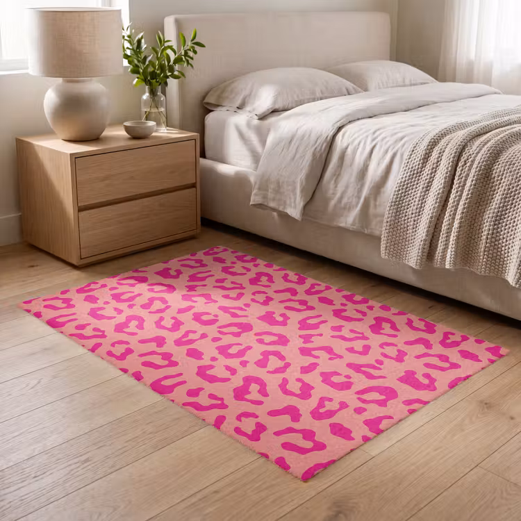 Panterprint - Roze - Dierenprint - Minimalistisch Vloerkleed Rechthoek klein -atmosphere_sfeer3_global