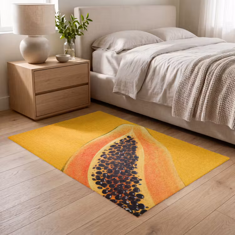 Papaja - Oranje - Topisch Vloerkleed Rechthoek klein -atmosphere_sfeer3_global