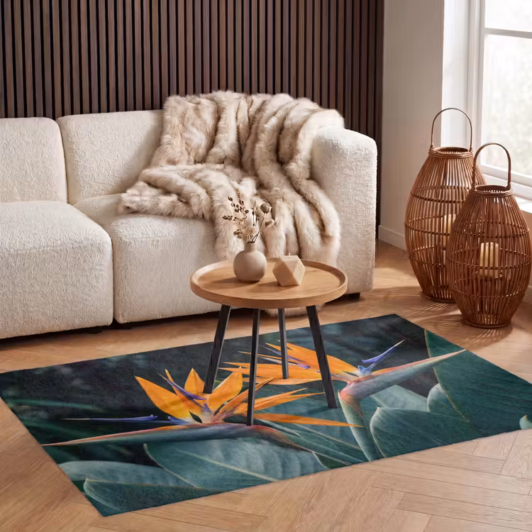 Paradijsvogel - Bloem - Exotisch Vloerkleed Rechthoek klein -atmosphere_sfeer2_global