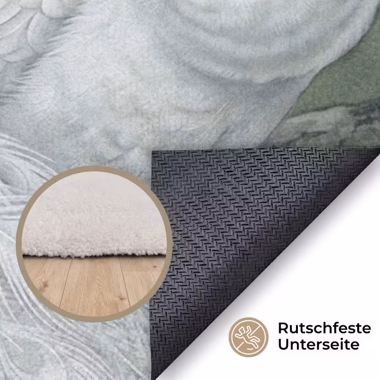 Pauwen - Wit - Natuur - Groen Vloerkleed Rechthoek klein -uniquesellingpoint_antislip_DE_DE