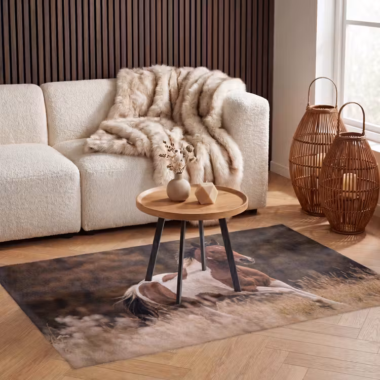 Paard - Bruin - Gras Vloerkleed Rechthoek klein -atmosphere_sfeer2_global