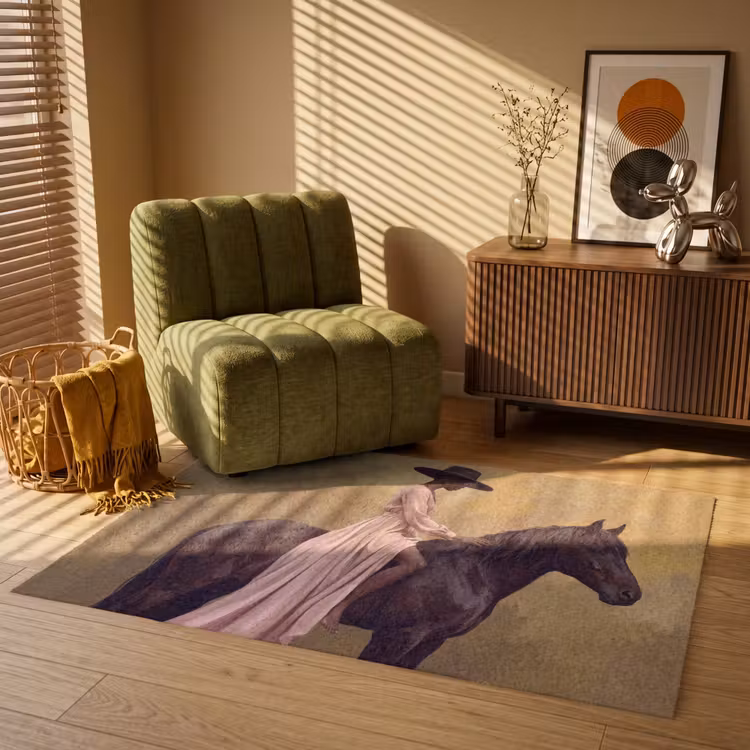 Paard - Klassiek - Oker Vloerkleed Rechthoek klein -atmosphere_sfeer1_global