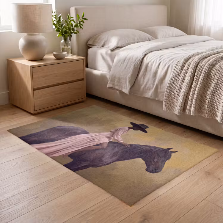 Paard - Klassiek - Oker Vloerkleed Rechthoek klein -atmosphere_sfeer3_global