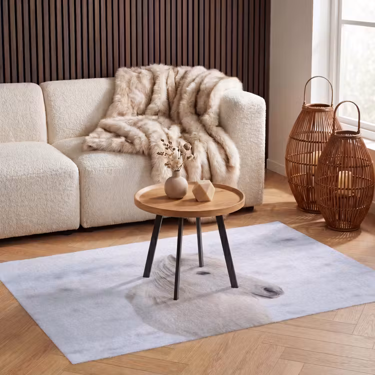 Paard - Kop - Winter - Dieren - Wit Vloerkleed Rechthoek klein -atmosphere_sfeer2_global