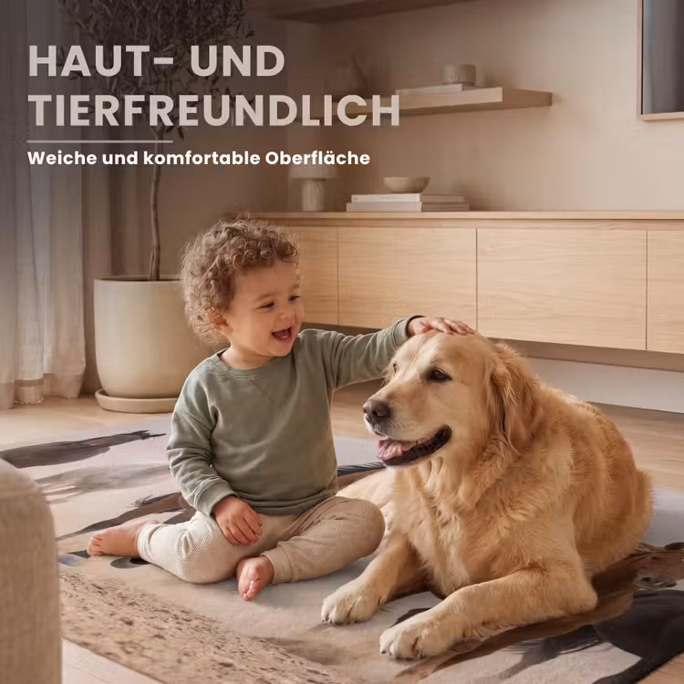 Kudde paarden - Stofwolk - Bruin - Zwart Vloerkleed Rechthoek klein -uniquesellingpoint_USP_zachtDE_DE