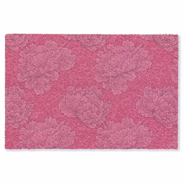 Pioenrozen - Energiek - Roze Vloerkleed Rechthoek klein 1091 -3d