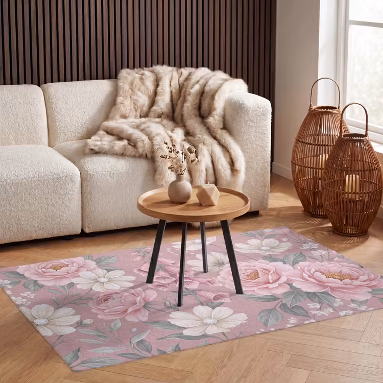 Pioenrozen - Vingerhoedskruid - Pink Vloerkleed Rechthoek klein -atmosphere_sfeer2_global