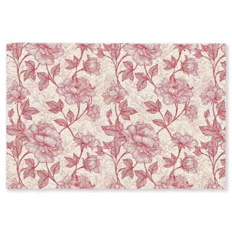 Pioenrozen - Modern - Rood Vloerkleed Rechthoek klein 1091 -3d