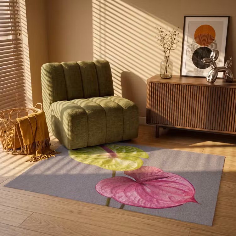 Planten - Anthurium - Groen - Roze Vloerkleed Rechthoek klein -atmosphere_sfeer1_global