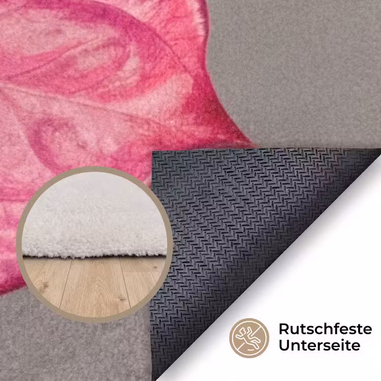 Planten - Anthurium - Groen - Roze Vloerkleed Rechthoek klein -uniquesellingpoint_antislip_DE_DE