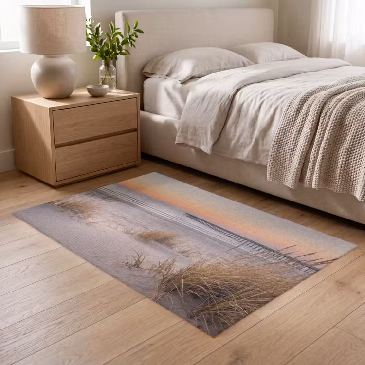 Pier - Zonsondergang - Strand Vloerkleed Rechthoek klein -atmosphere_sfeer3_global
