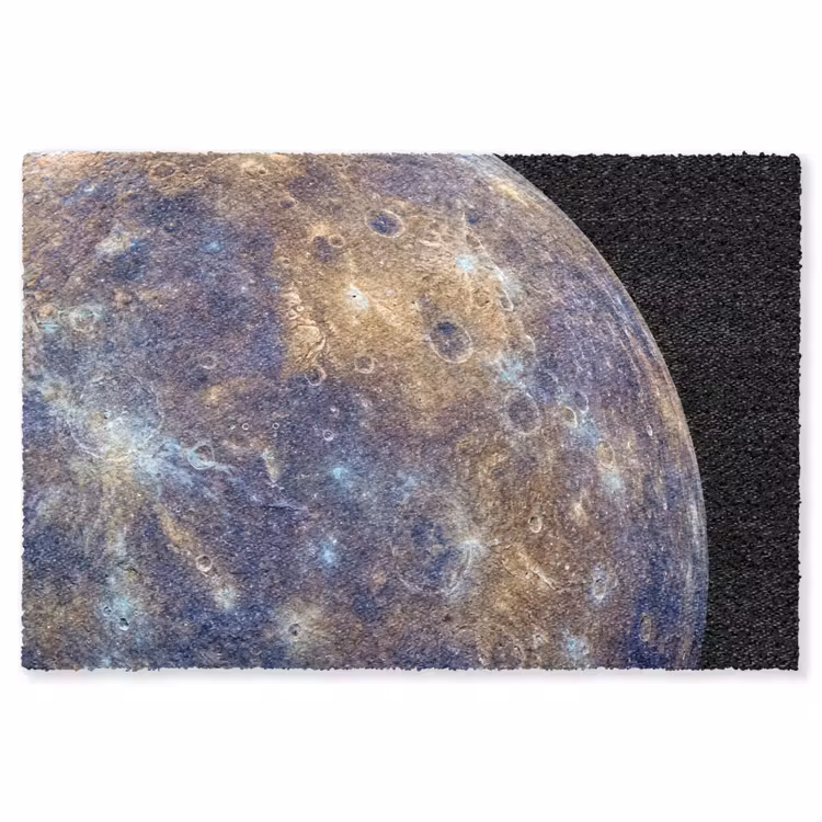 Teppich - Planet – Krater – Weltraum - Planeet - Kraters - Ruimte Vloerkleed Rechthoek klein