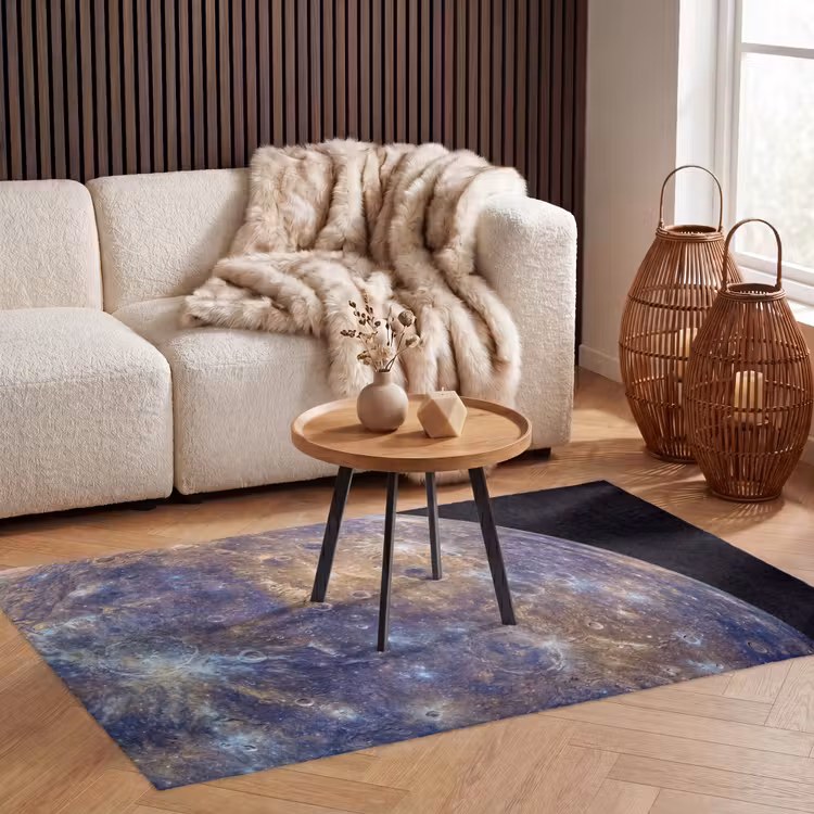 Teppich - Planet – Krater – Weltraum - Planeet - Kraters - Ruimte Vloerkleed Rechthoek klein