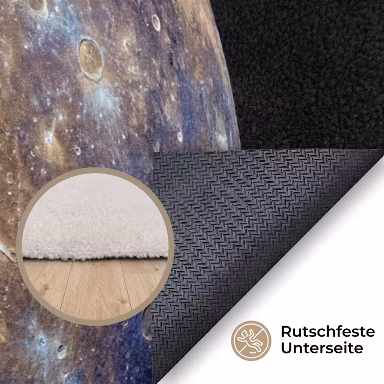 Teppich - Planet – Krater – Weltraum - Planeet - Kraters - Ruimte Vloerkleed Rechthoek klein