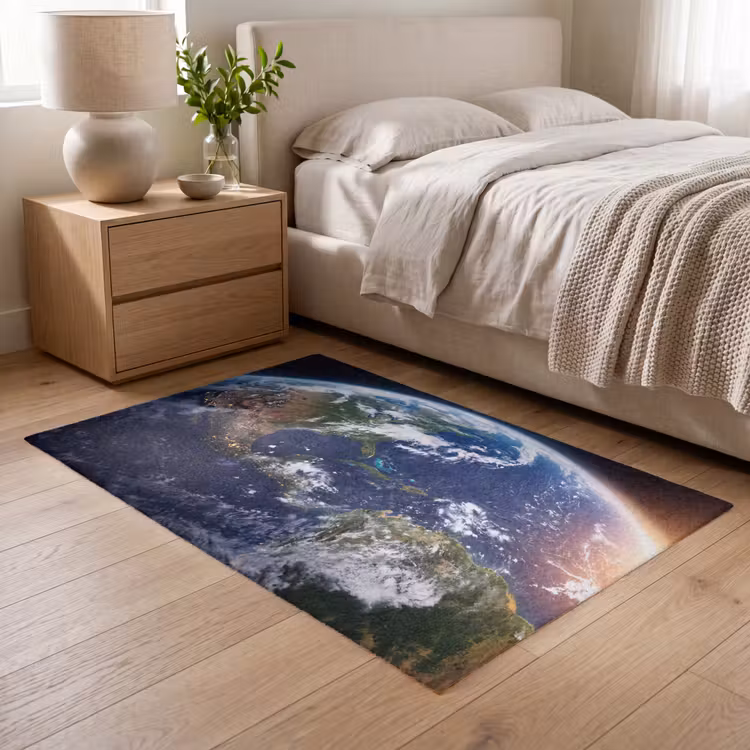 Teppich - Planet – Weltraum – Kosmos - Planeet - Ruimte - Kosmos Vloerkleed Rechthoek klein