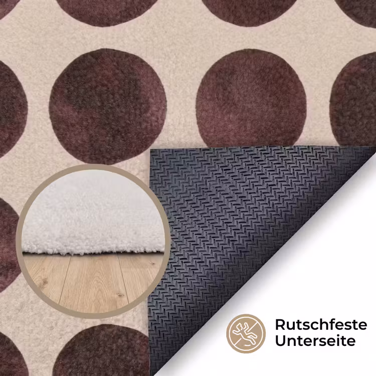 Stippen - Patroon - Bruin Vloerkleed Rechthoek klein 1091 -uniquesellingpoint_antislip_DE_DE