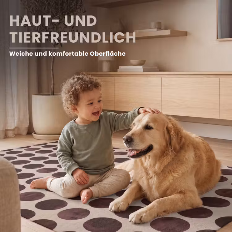 Stippen - Patroon - Bruin Vloerkleed Rechthoek klein 1091 -uniquesellingpoint_USP_zachtDE_DE