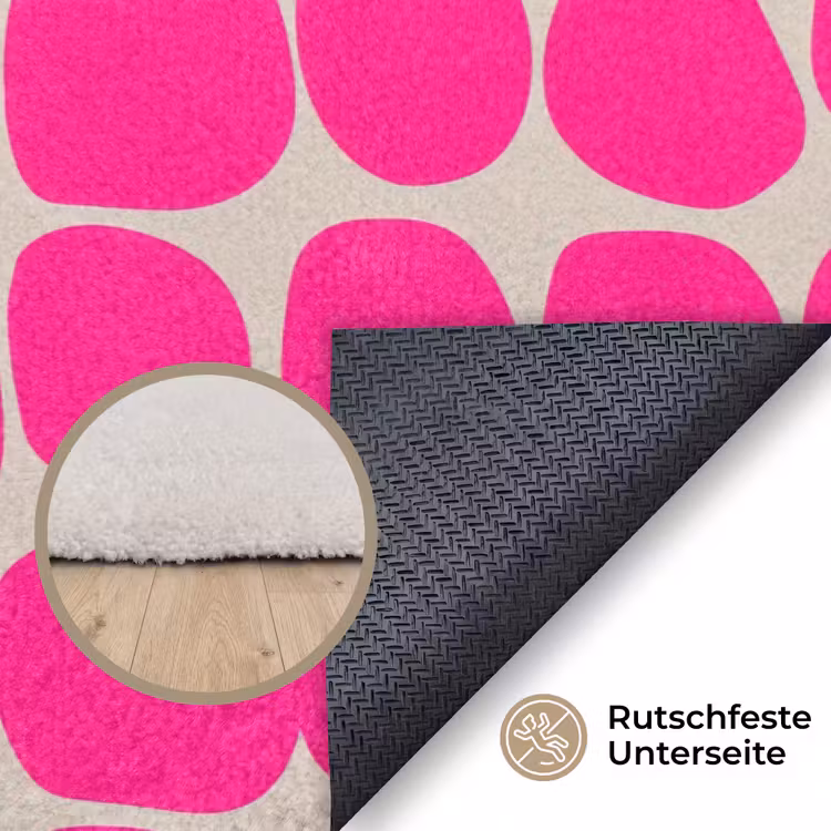 Stippen - Patroon - Roze Vloerkleed Rechthoek klein 1091 -uniquesellingpoint_antislip_DE_DE