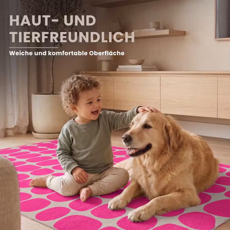 Stippen - Patroon - Roze Vloerkleed Rechthoek klein 1091 -uniquesellingpoint_USP_zachtDE_DE