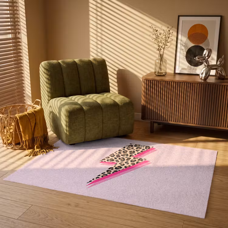 Stippen - Roze - Bliksem Vloerkleed Rechthoek klein -atmosphere_sfeer1_global
