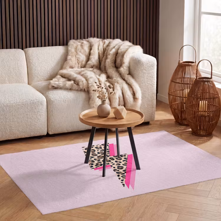 Stippen - Roze - Bliksem Vloerkleed Rechthoek klein -atmosphere_sfeer2_global