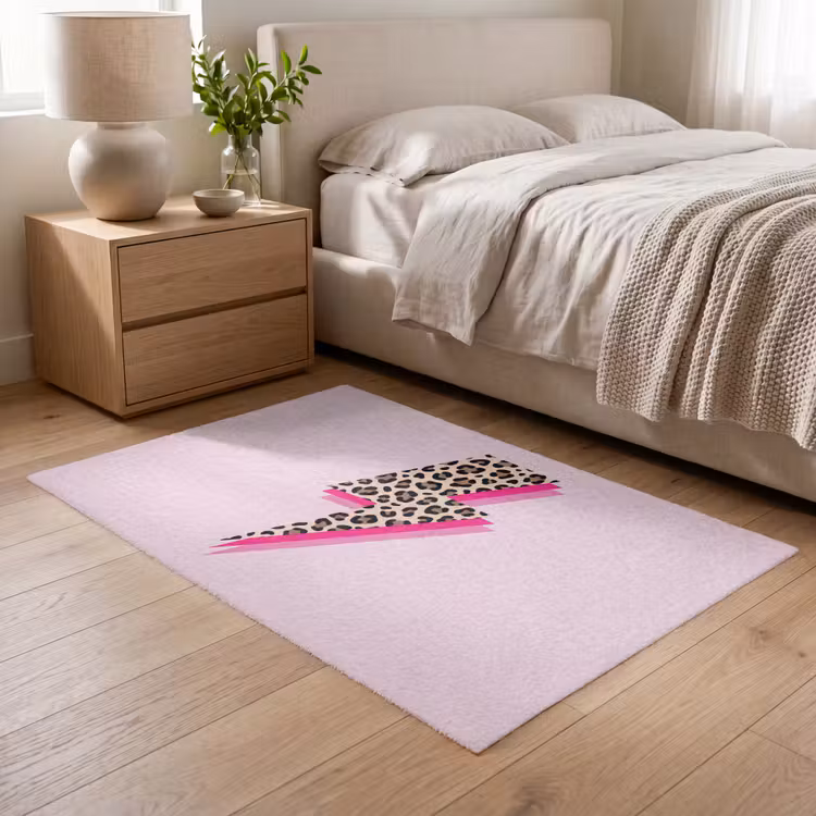 Stippen - Roze - Bliksem Vloerkleed Rechthoek klein -atmosphere_sfeer3_global