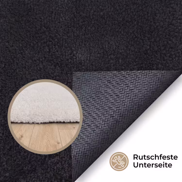 Portret - Zwaan - Zwart - Wit Vloerkleed Rechthoek klein -uniquesellingpoint_antislip_DE_DE