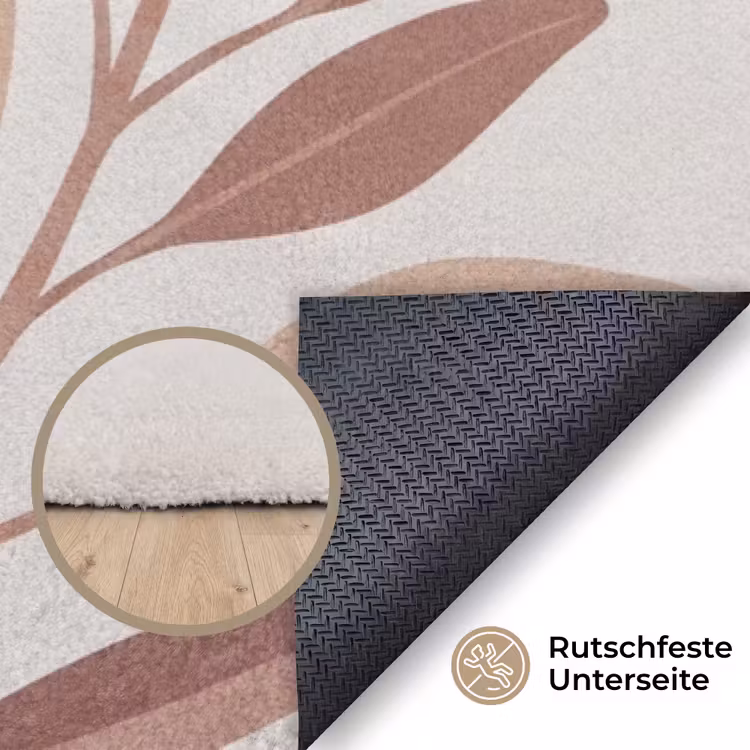 Protea - Bloem - Botanisch - Beige Vloerkleed Rechthoek klein -uniquesellingpoint_antislip_DE_DE