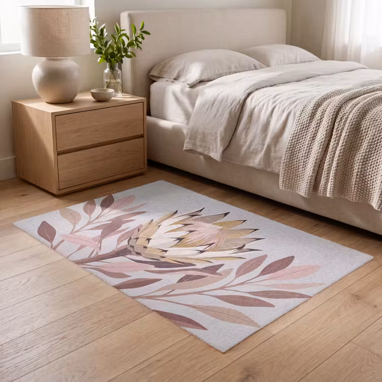 Protea - Bloem - Botanisch - Beige Vloerkleed Rechthoek klein -atmosphere_sfeer3_global