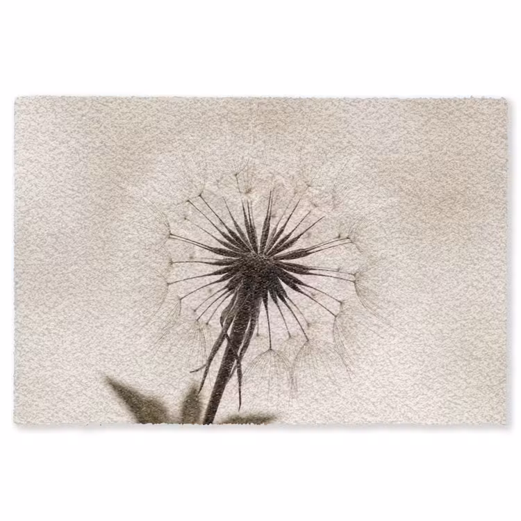 Paardenbloem - Minimalistisch - Wit Vloerkleed Rechthoek klein -3d