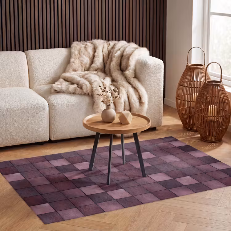 Vierkant - Tegel - Patroon - Paars Vloerkleed Rechthoek klein 1091 -atmosphere_sfeer2_global