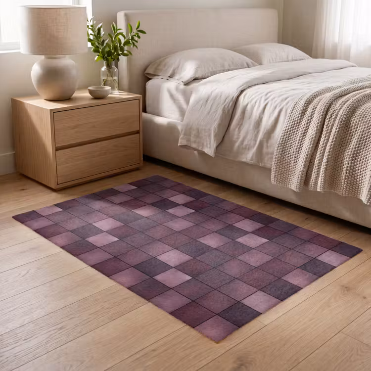 Vierkant - Tegel - Patroon - Paars Vloerkleed Rechthoek klein 1091 -atmosphere_sfeer3_global