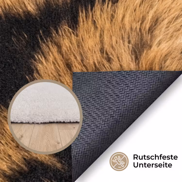 Realistisch - Tijgervacht - Zwart Vloerkleed Rechthoek klein -uniquesellingpoint_antislip_DE_DE