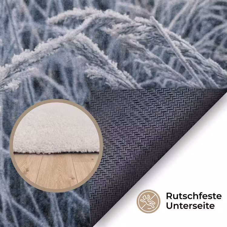 Rijp - Gras - Kristallen - Winter - Minimalistisch Vloerkleed Rechthoek klein -uniquesellingpoint_antislip_DE_DE