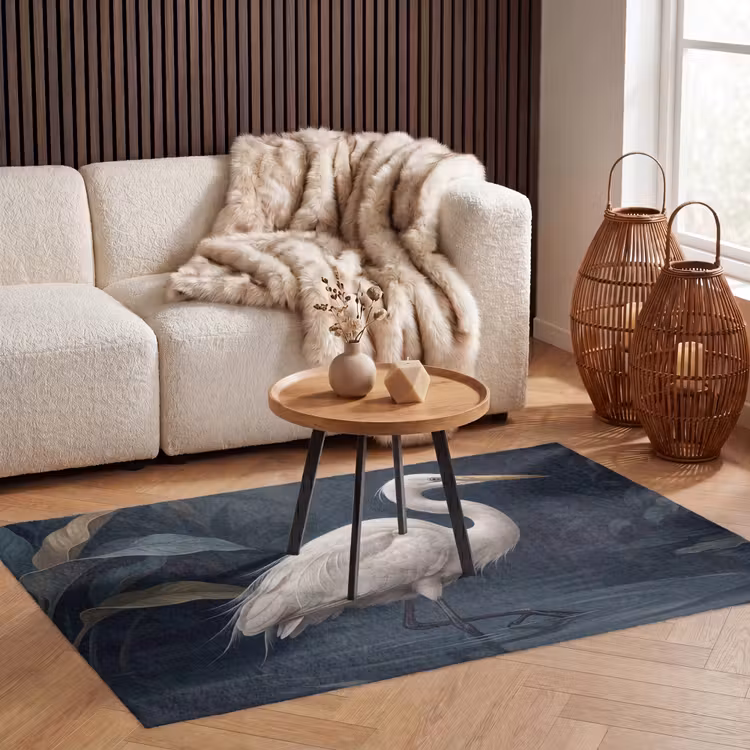 Reiger - Water - Natuur - Modern - Wit Vloerkleed Rechthoek klein -atmosphere_sfeer2_global