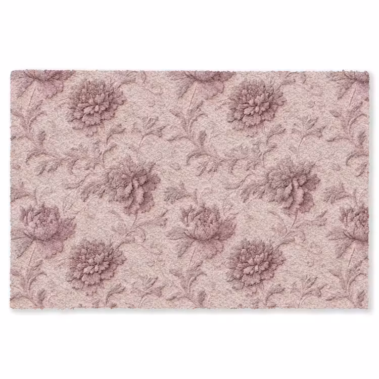 Reliëf - Pioenrozen - Roze Vloerkleed Rechthoek klein 1091 -3d