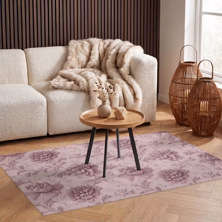 Reliëf - Pioenrozen - Roze Vloerkleed Rechthoek klein 1091 -atmosphere_sfeer2_global