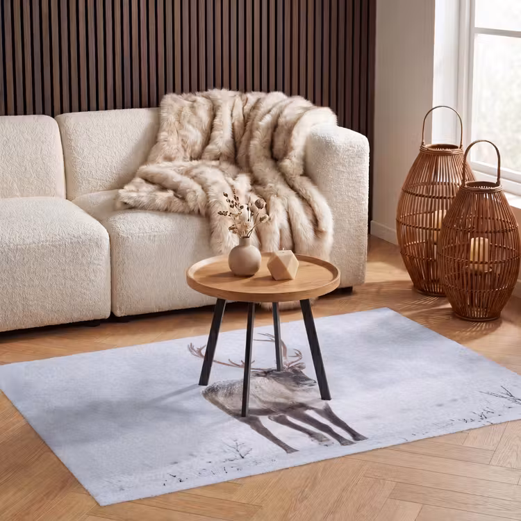 Rendier - Gewei - Toendra - Sneeuw - Wild Vloerkleed Rechthoek klein -atmosphere_sfeer2_global
