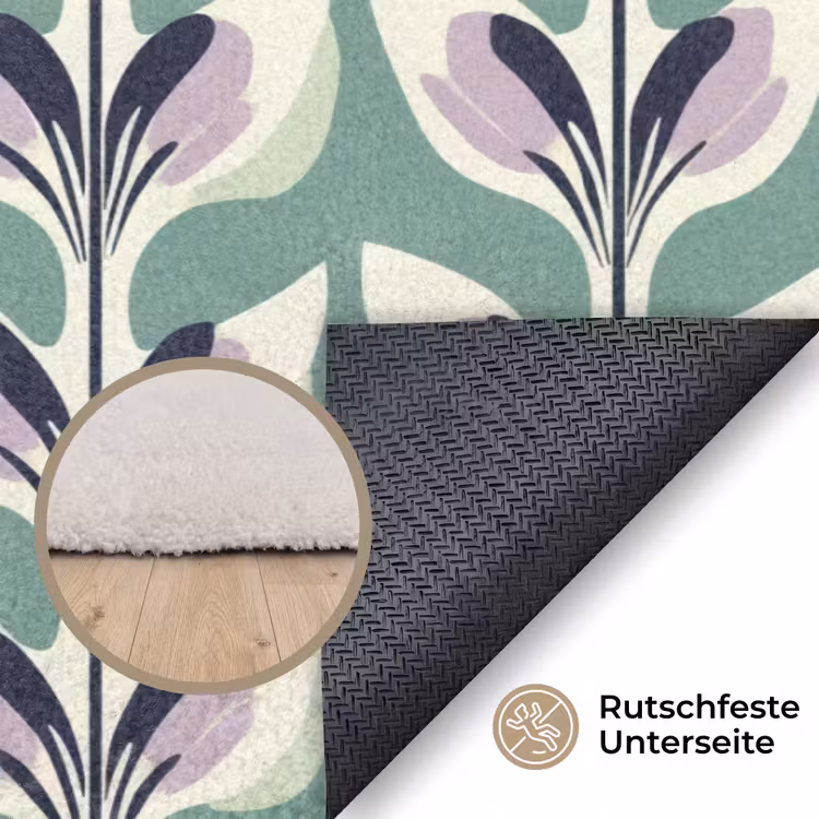 Retro - Modern - Groen Vloerkleed Rechthoek klein 1091 -uniquesellingpoint_antislip_DE_DE
